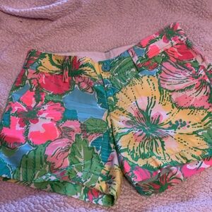Lilly Pulitzer Callahan bright floral shorts.